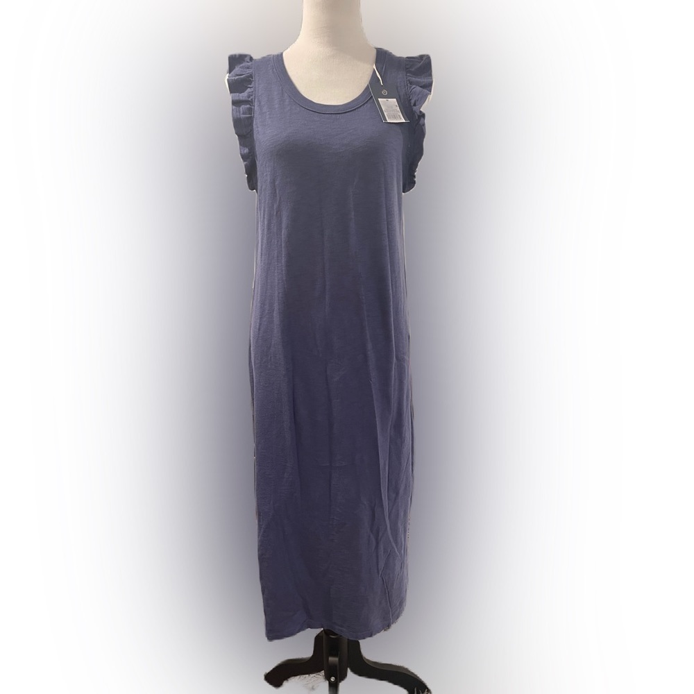 Women Universal Thread Blue Flutter Sleeve Midi Dress Medium Size - Picture 3 of 15